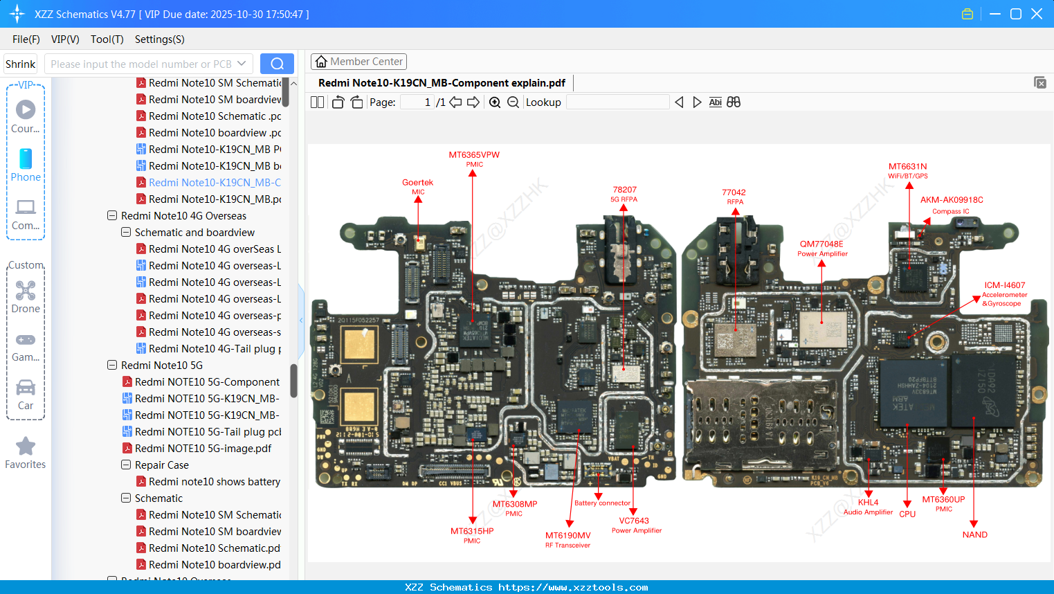 Xiaomi Redmi Note10-K19CN_MB-Component Explain